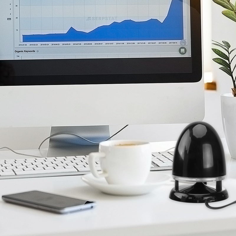 مكبر صوت صغير يعمل بالطاقة عبر منفذ USB مع جهاز تعزيز الصوت المنخفض ومقاومة التداخل لأجهزة الكمبيوتر المحمولة والأجهزة اللوحية باللون الأسود - Image 5