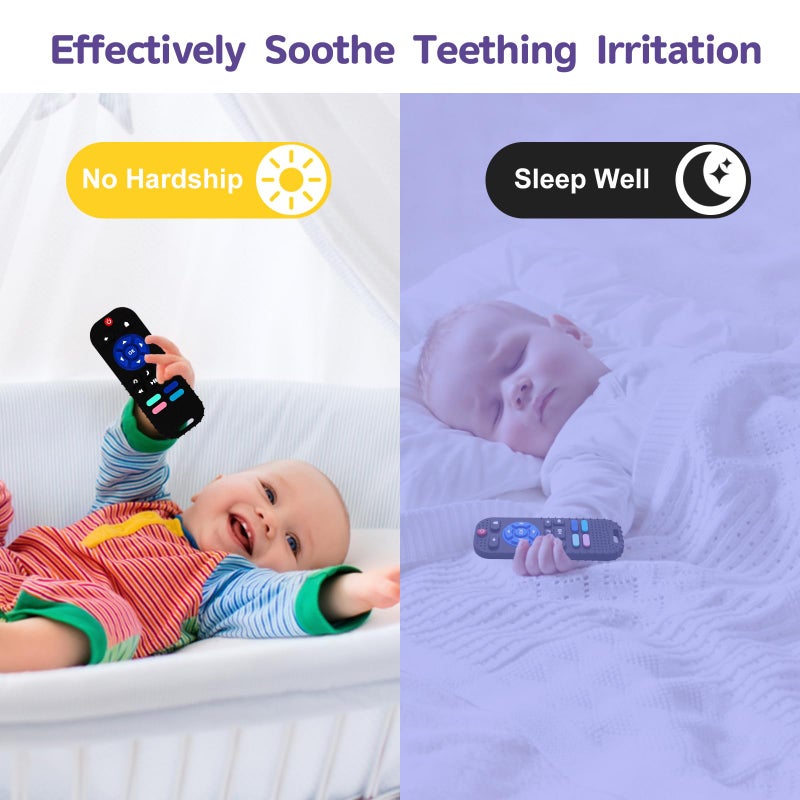 Hooku Silicone Teething Toys for Babies 0-6 Months, Teethers for Babies 6-12 Months, Remote Teether for Baby, Sensory Toys for Babies, Baby Chew Toys - Image 4