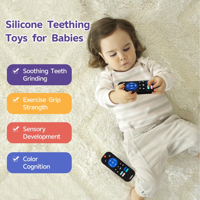 Hooku Silicone Teething Toys for Babies 0-6 Months, Teethers for Babies 6-12 Months, Remote Teether for Baby, Sensory Toys for Babies, Baby Chew Toys - Image 5