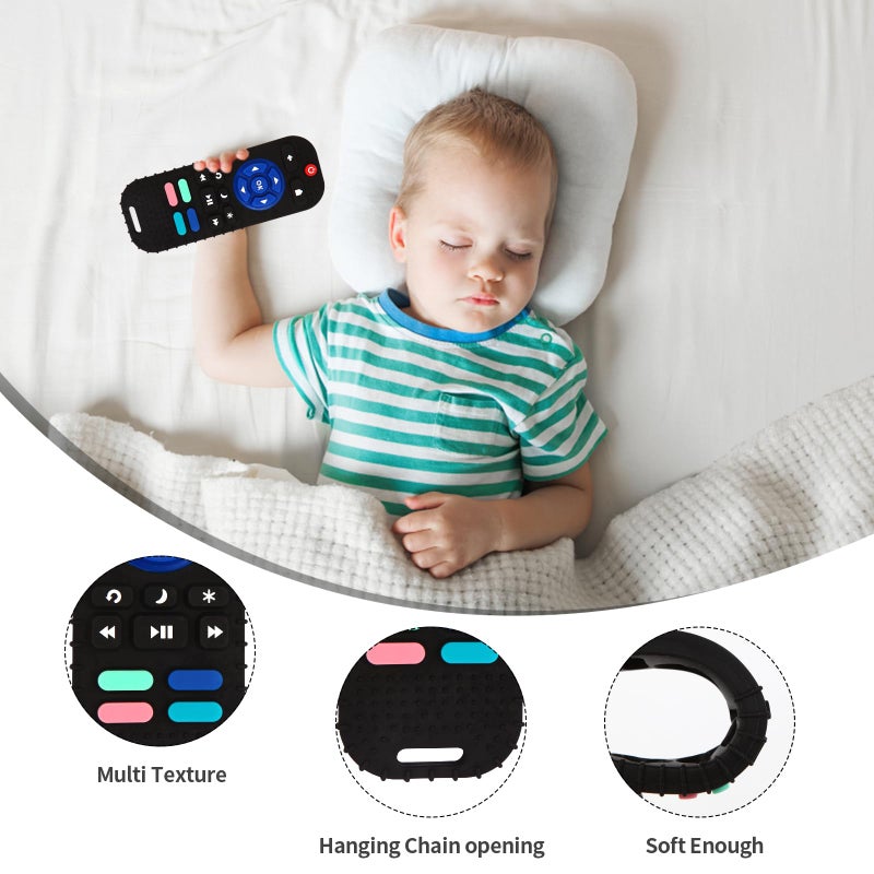 Hooku Silicone Teething Toys for Babies 0-6 Months, Teethers for Babies 6-12 Months, Remote Teether for Baby, Sensory Toys for Babies, Baby Chew Toys - Image 2