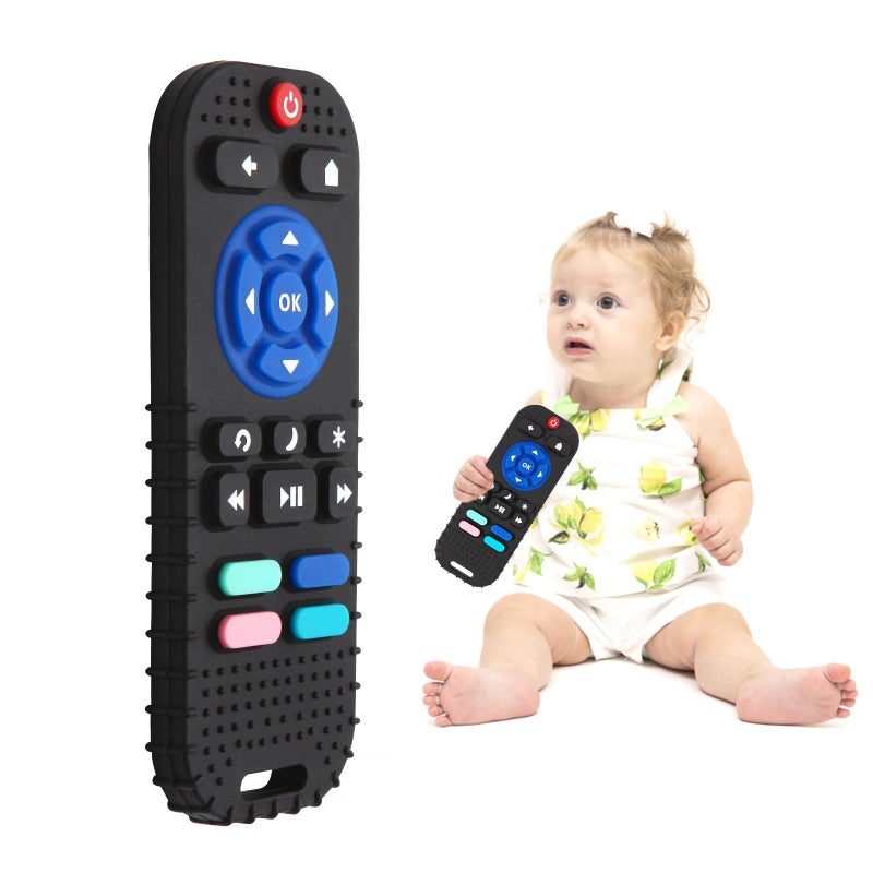Hooku Silicone Teething Toys for Babies 0-6 Months, Teethers for Babies 6-12 Months, Remote Teether for Baby, Sensory Toys for Babies, Baby Chew Toys - Image 1