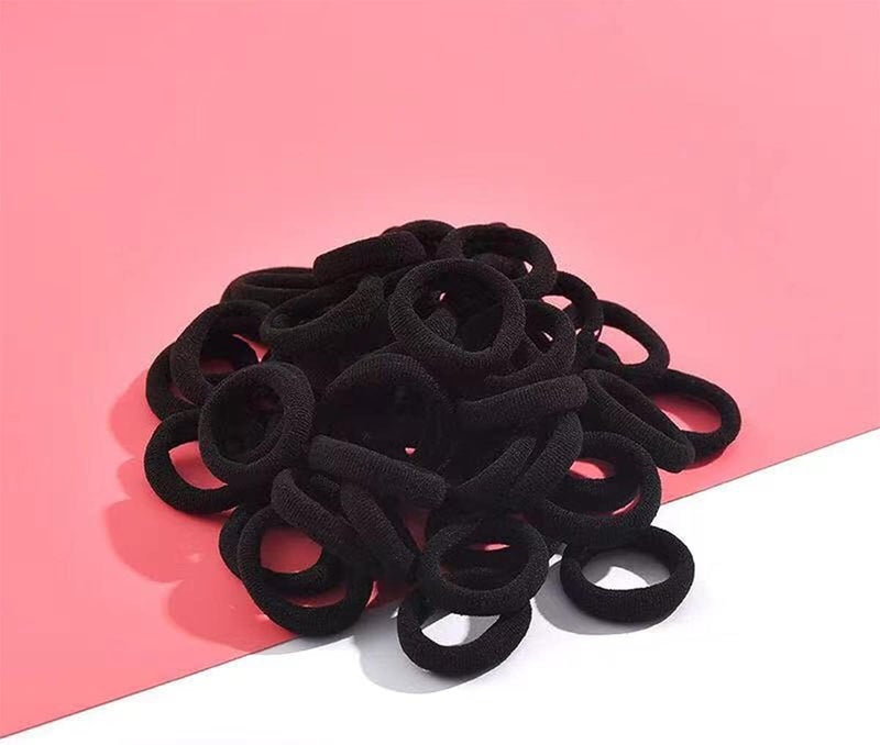 Manshui Suburban residential ship 200 Pieces Small Seamless Hair ties, Elastic Hair band, Ponytail Holders for Children and Little Girls’ Hair Accessory (Black) Repeated assemble detach compatible - Image 2