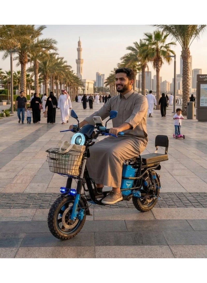 دراجة كهربائية بمحرك قوي 1800 واط - نظام تشغيل NFC و6 مساعدات تتسع لراكبين - Image 1