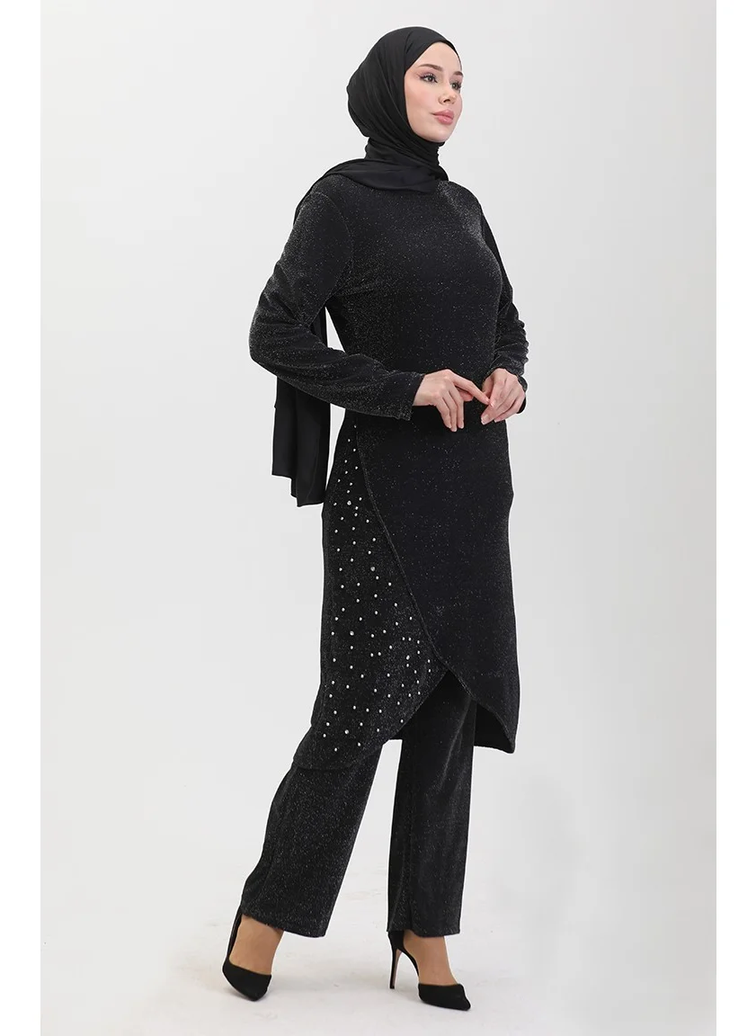 سيفا ميرفي Stone Evening Dress Suit 0437-02 Black