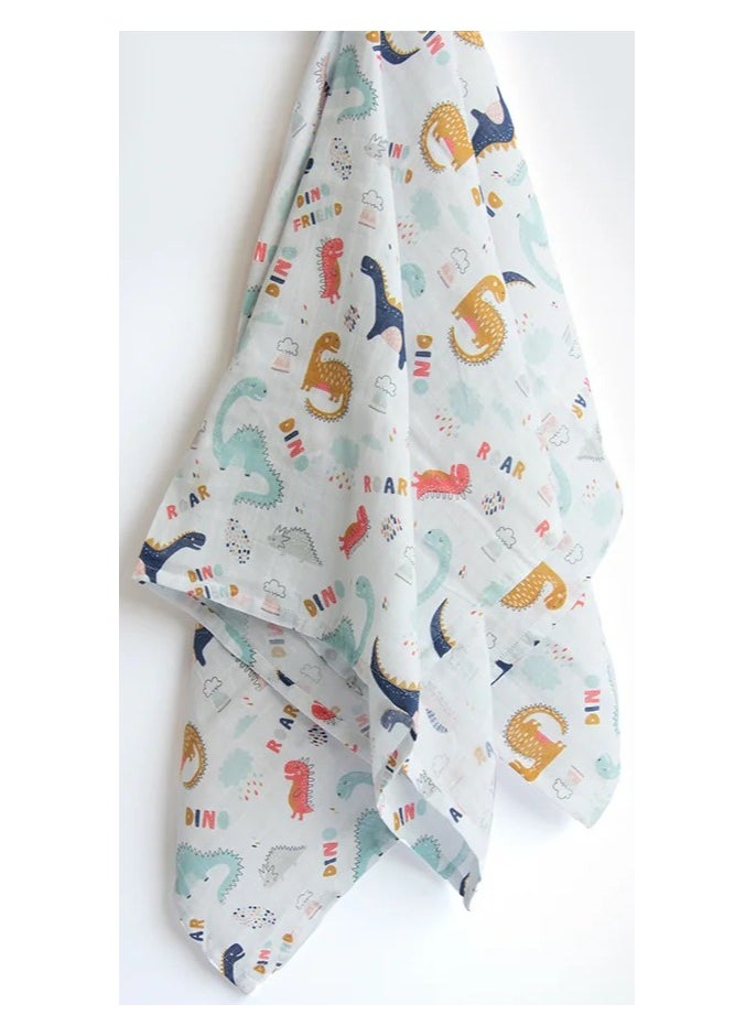 Yellow Doodle Yellow Doodle Organic Luxury Swaddle - Dino Friend  - Image 3