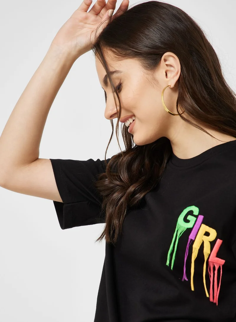 Ginger Urban Minx Graphic Tassel Detail T-Shirt