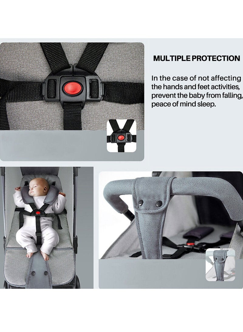 Everything For Kids Ultra Lightweight Compact Folding Travel Cabin Stroller For Baby 5-Point Safety Harness - Image 5