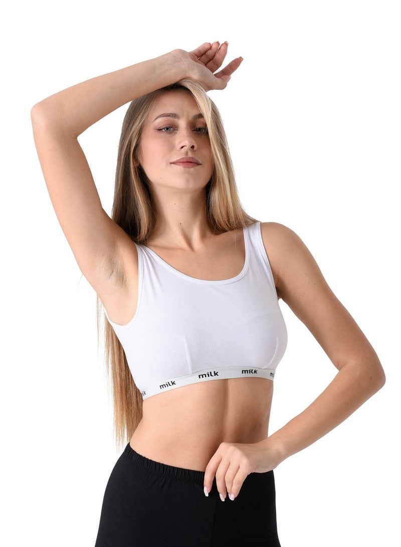 Milk Women Soft Non Padded Bra (Wide Strap) - Bundle of 2 Bras (Black & White)  - Image 5