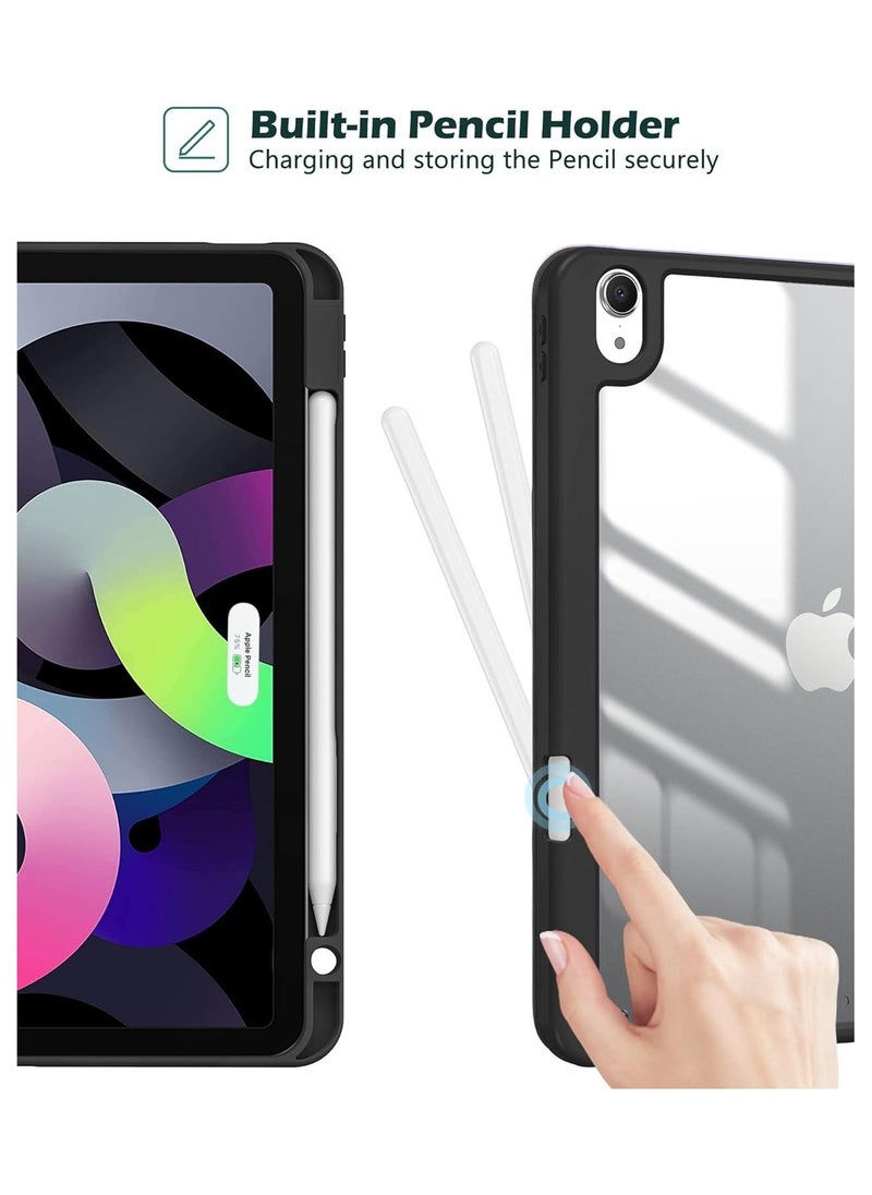 vesus iPad Air 4/5 10.9 Inch Air 11 inch 2024 M2 Air 4th/5th Generation Case with Pencil Holder Transparent Back Smart Protective Cover Black - Image 5