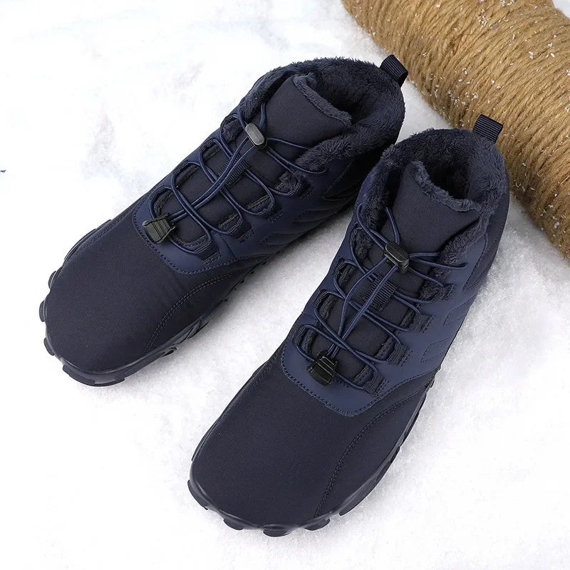 Winter Outdoor Waterproof Cotton Shoes fleece-lined Thickened Warm Men''s Mountaineering Snow Boots Non-slip Wear-resistant Mid-barrel Men''s Cotton Boots - Image 5