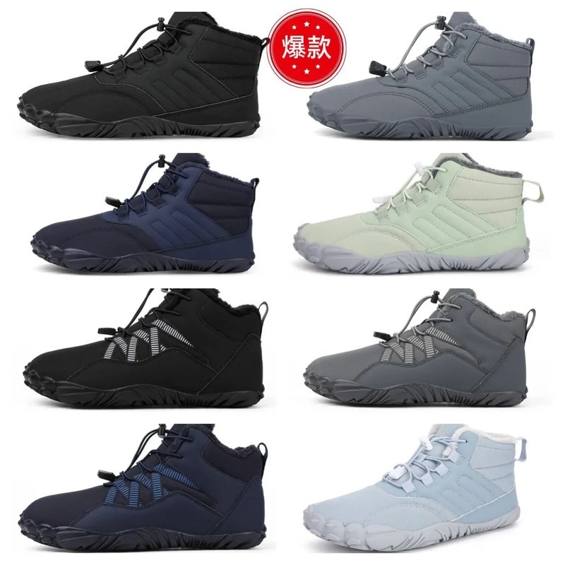 Winter Outdoor Waterproof Cotton Shoes fleece-lined Thickened Warm Men''s Mountaineering Snow Boots Non-slip Wear-resistant Mid-barrel Men''s Cotton Boots - Image 2