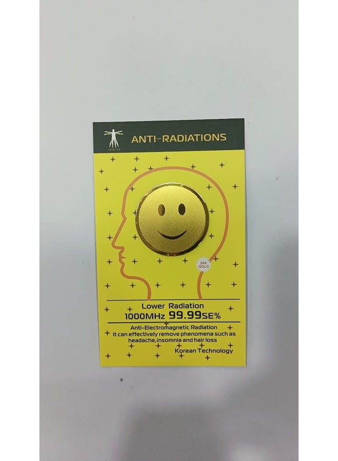 Generic Amazon's Smiling Face Anti-radiation Sticker/Anti Radiation Sticker Radiation Energy Mobile Phone Sticker-Color:Yellow English Manual + Opp Bag  - Image 1