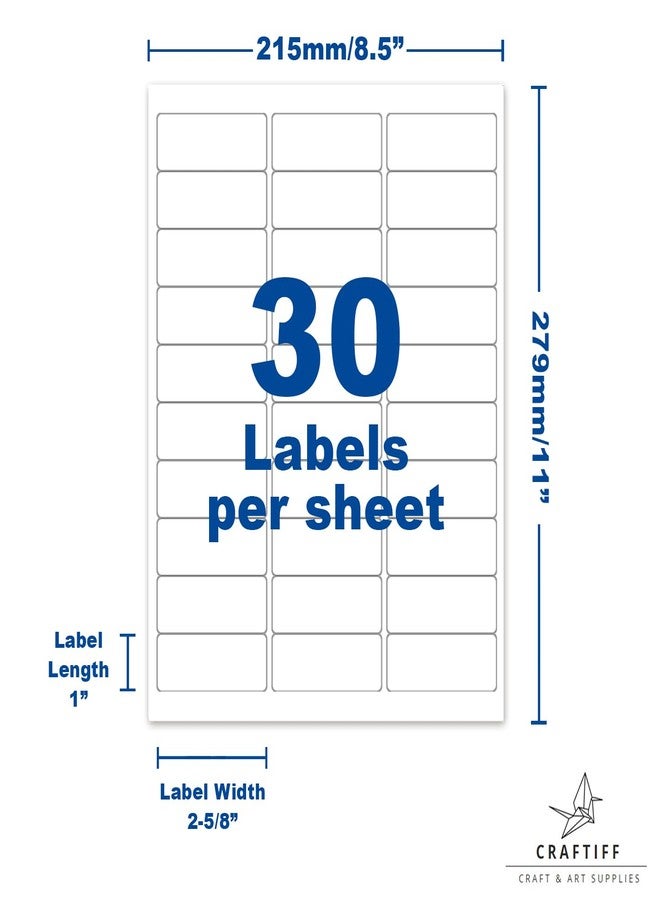 Craftiff Clear Address Labels 1 x 2 5/8 inch Stickers Paper Glossy Transparent for Laser Printers. Pack of 750, Printable Vinyl Blank for Mail and Home Craftiff - Image 2
