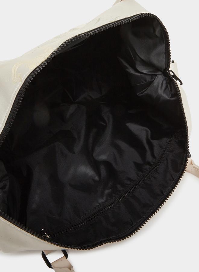 Styli Cream Floral Jacquard Duffle Bag - Image 4