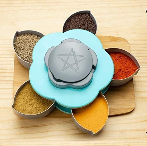 Anugrah single Layer 5 Grid Candy Snack Storage Box Flower Shape Rotating Serving Tray Like Dry Fruit, Fruit Part, Food Chocolate, Sweet - Image 4
