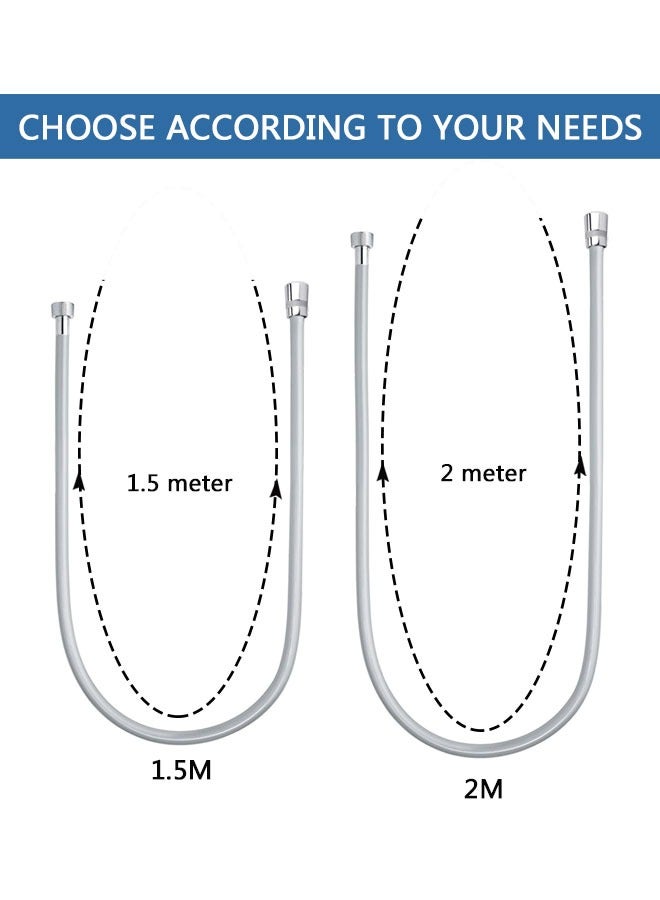 وهاواي 2M PVC Smooth Handheld Shower Hose Replacement with Anti-Twist Brass Connections, Universal Replacement, Flexible, Kink and Leak Proof - Image 2