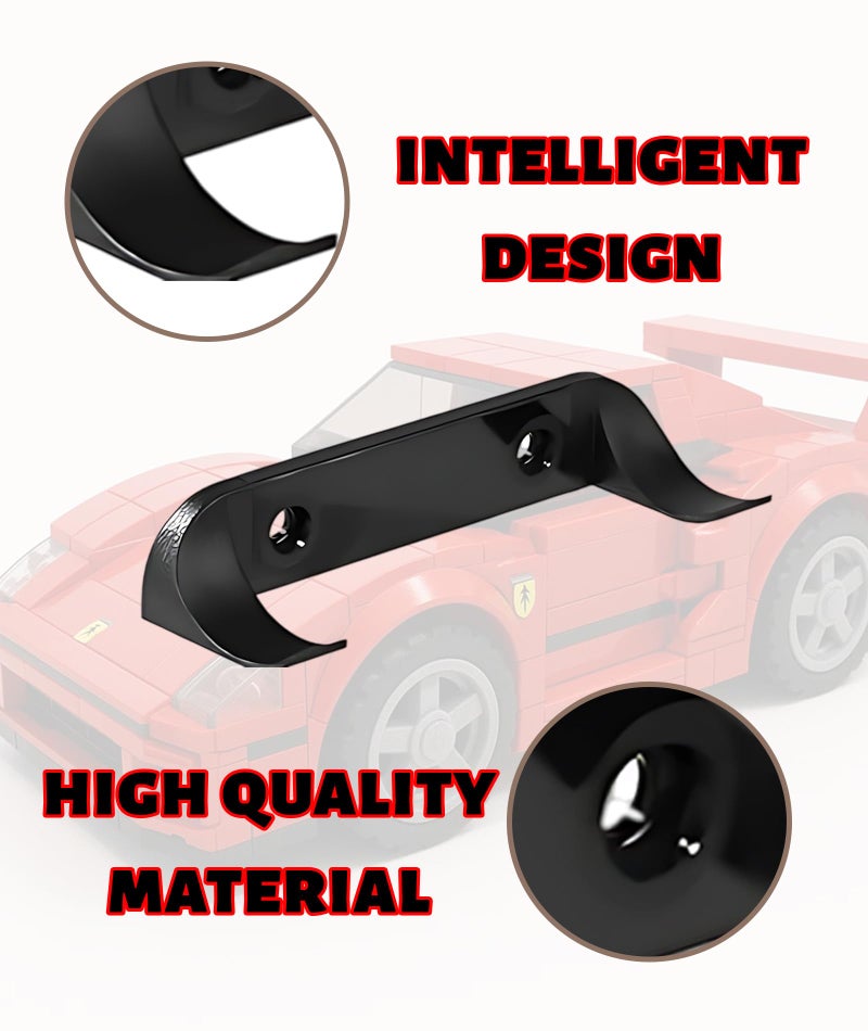 INIMAGINE 5 Pcs Car Wall Mount for Lego Car Set, Wall Mount, 2.79 * 0.9 * 0.55 Inch Display Shelves Suitable for Car Collectors (Black) - Image 2