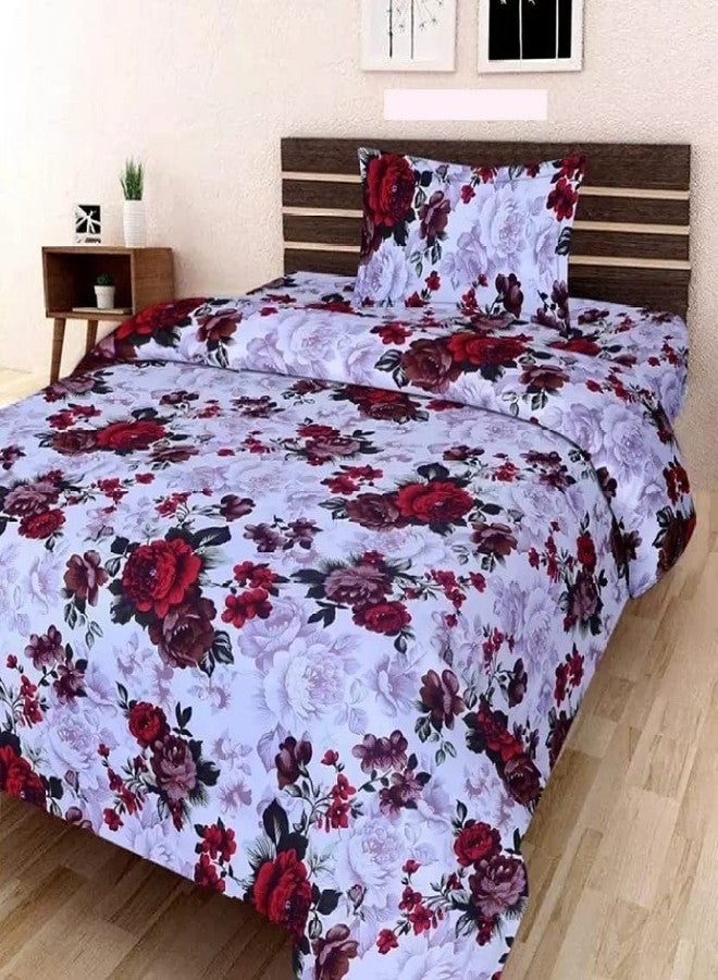 BREVARD 3D Printed Glace Cotton Single Bedsheet with 1 Pillow Cover, (60X90 Inches, Multicolors) - Image 2
