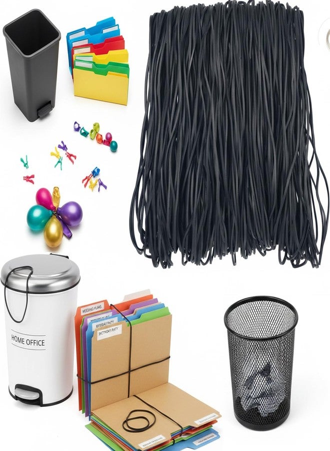 Foshine Rubber Bands Large for Balloon Arches 270pcs Size #117A Stretchy Elastic Band black for DIY Wedding Party Birthday Trash Can for Home School Office Supplies Trash Cans File Folders Rubber Bands 7 inch - Image 2