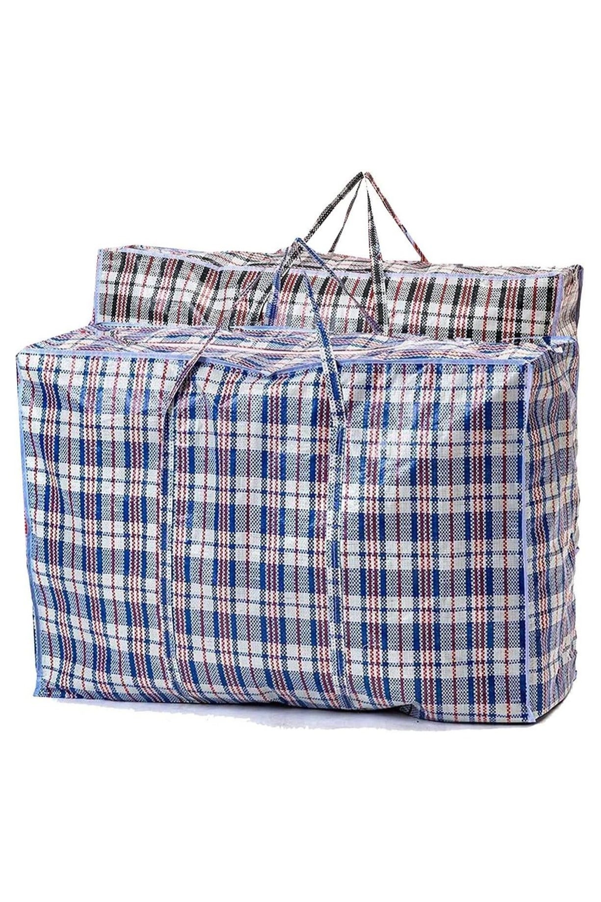 Laundry bags with Zip & Handle 2 Pack Heavy Duty Reusable Storage Bag for Clothes Moving House Grocery Shopping Bag. X Large 100 x 90 x 40 cm