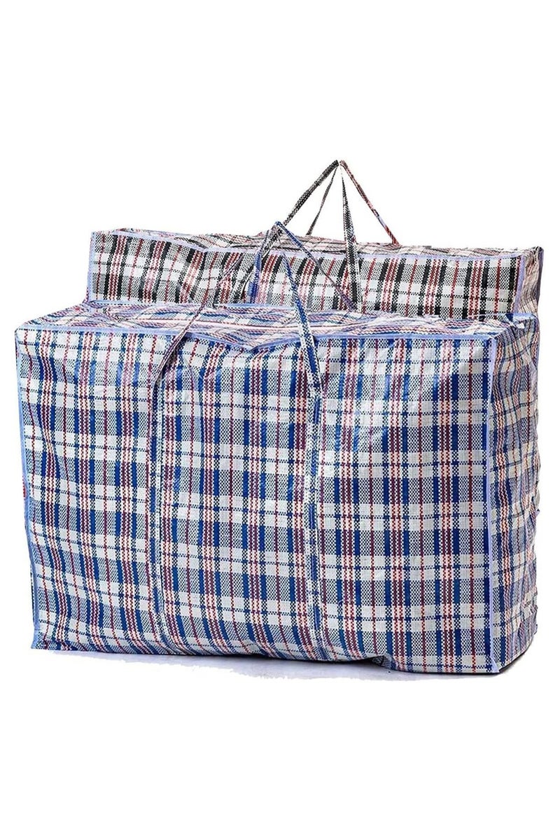 MARKQ أكياس غسيل بسحاب ومقبض، عبوة من 3 حقائب تخزين شديدة التحمل وقابلة لإعادة الاستخدام للملابس وحقيبة تسوق البقالة المنزلية. اكس لارج 100 × 90 × 40 سم - Image 1