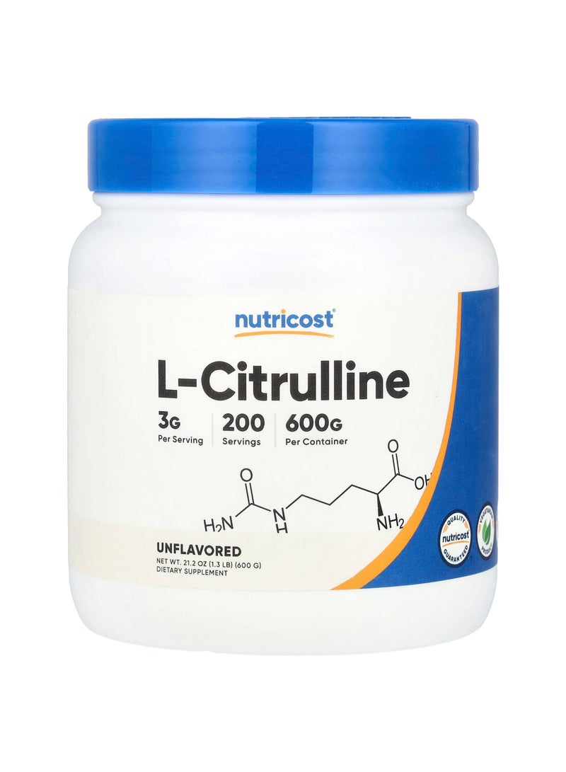 L-Citrulline, Unflavored , 1.3 lb (600 g)