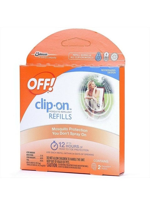 OFF Clip-On Mosquito Repellent Refill, Provides 12 Hours of Protection, 2 Count (Pack of 2)