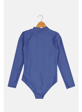 Reebok Kids Girl Brand Logo One Piece Swimwear, Lavender  - Image 2
