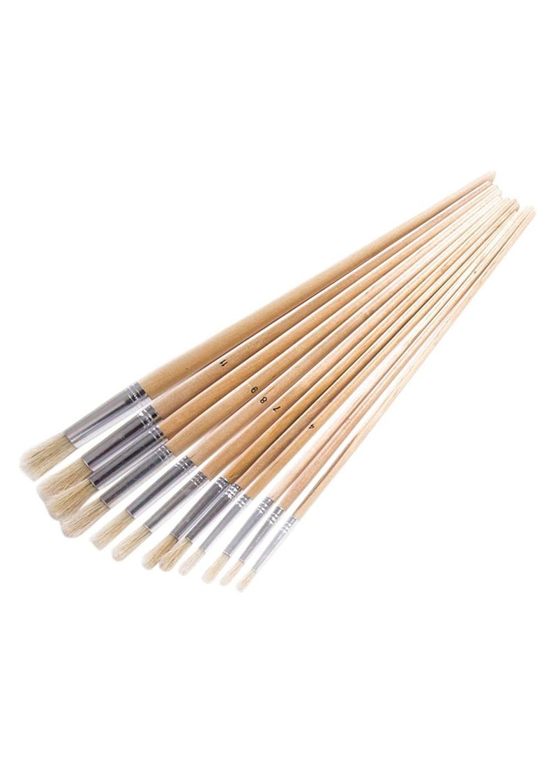 RACO RACO 12PCS Round Artist Brush Set, Premium Quality Paint Brushes for Acrylic, Oil, Watercolour, and Gouache Painting - Perfect for Detailing, Outlining, and Fine Artwork  - Image 1