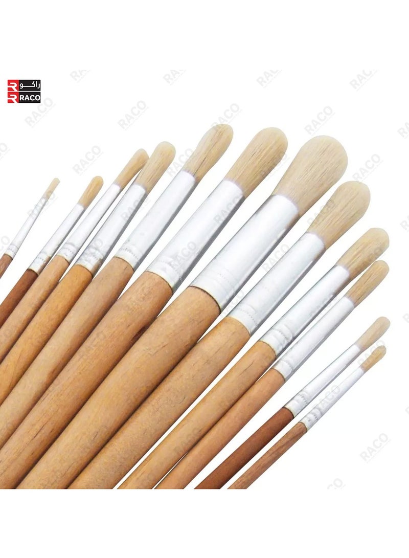 RACO RACO 12PCS Round Artist Brush Set, Premium Quality Paint Brushes for Acrylic, Oil, Watercolour, and Gouache Painting - Perfect for Detailing, Outlining, and Fine Artwork  - Image 2