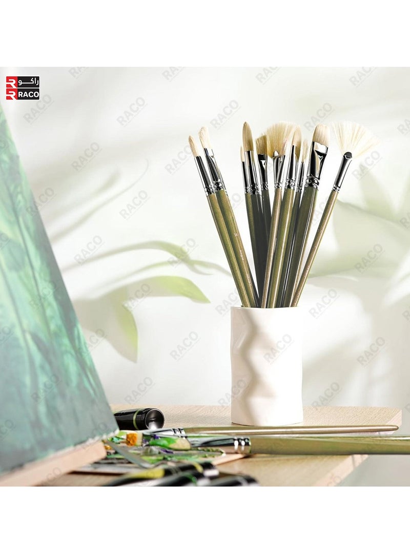 RACO RACO 12PCS Round Artist Brush Set, Premium Quality Paint Brushes for Acrylic, Oil, Watercolour, and Gouache Painting - Perfect for Detailing, Outlining, and Fine Artwork  - Image 3