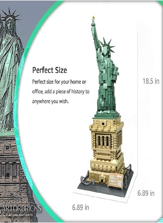 ARTORBRICKS ArtorBricks Architectural Statue of Liberty Building Large Collection Building Set Model Kit and Gift for Kids and Adults, Compatible with Lego (1577 Pieces)  - Image 2