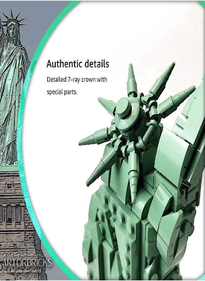 ARTORBRICKS ArtorBricks Architectural Statue of Liberty Building Large Collection Building Set Model Kit and Gift for Kids and Adults, Compatible with Lego (1577 Pieces)  - Image 4