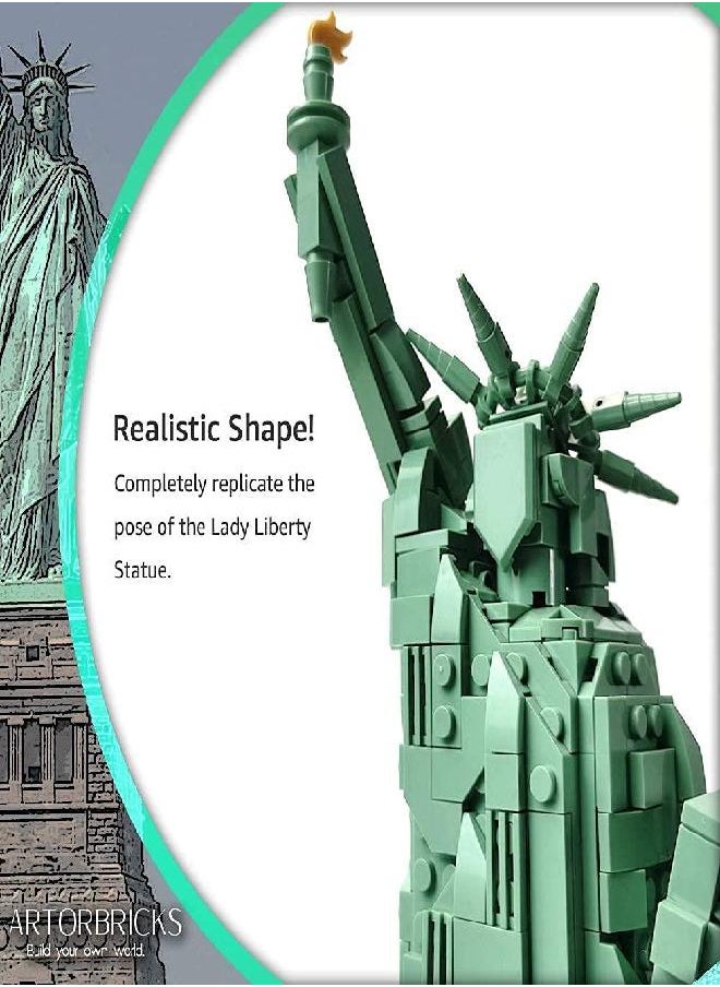 ARTORBRICKS ArtorBricks Architectural Statue of Liberty Building Large Collection Building Set Model Kit and Gift for Kids and Adults, Compatible with Lego (1577 Pieces)  - Image 3