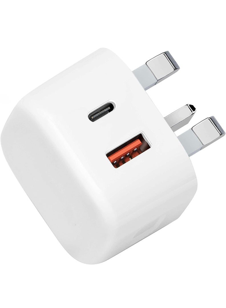 Theodor Original USB C Plug 20W USB Plug 18W UK Compatible with Ios & Android power adapter USB-C Fast Charger wall type c socket Dual Port USBC  - Image 1