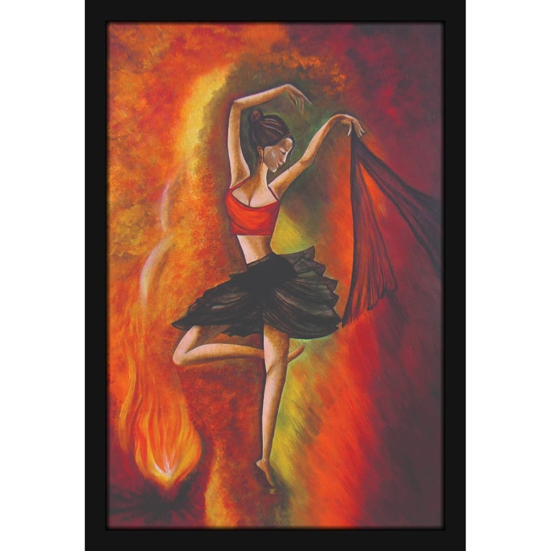 Mad Masters Dancing Girl Ballet Dancer Beautiful Woman Painting Photo Frame for Living Room Bedroom Home Decor and Wall Decoration MM 1832 8x12 Inch Paper Without Plexi Glass