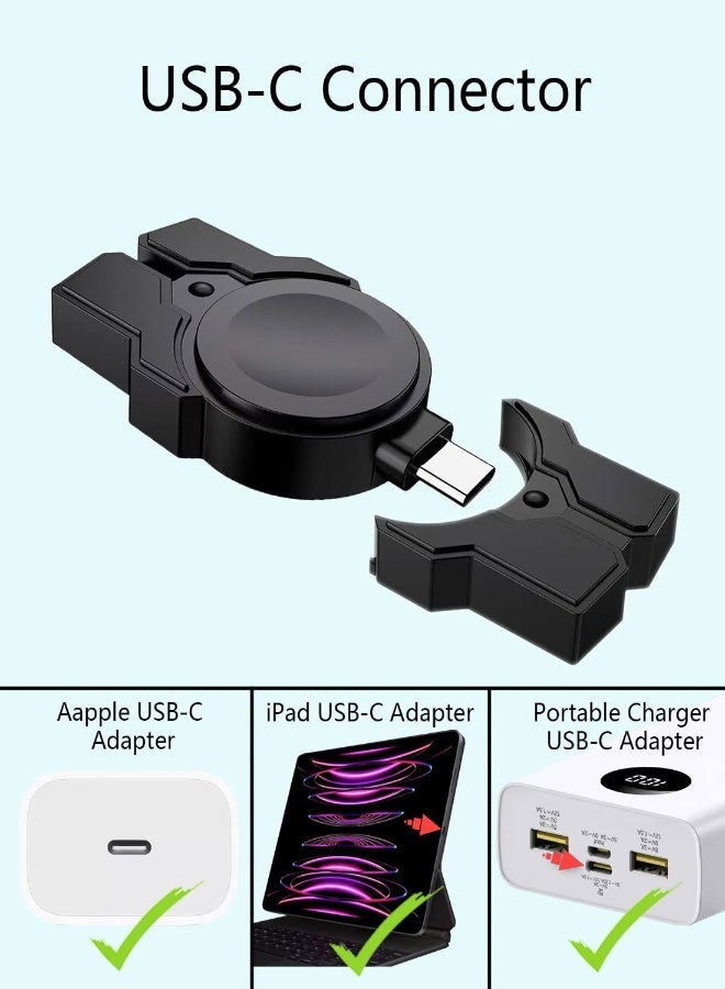 شاحن محمول USB-C لساعات آبل، شحن لاسلكي مغناطيسي سريع، شاحن سيارة للسفر متوافق مع ساعات آبل الترا 8/7/SE/6/5/4/3/2 - Image 5