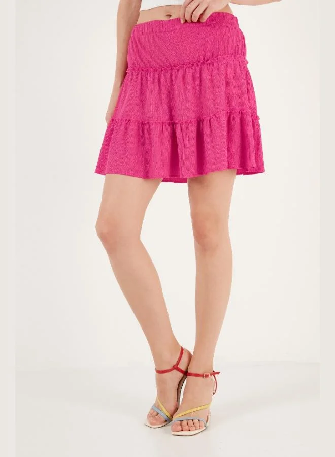 ليلا تنورة قصيرة نسائية بخصر مطاطي ليلا