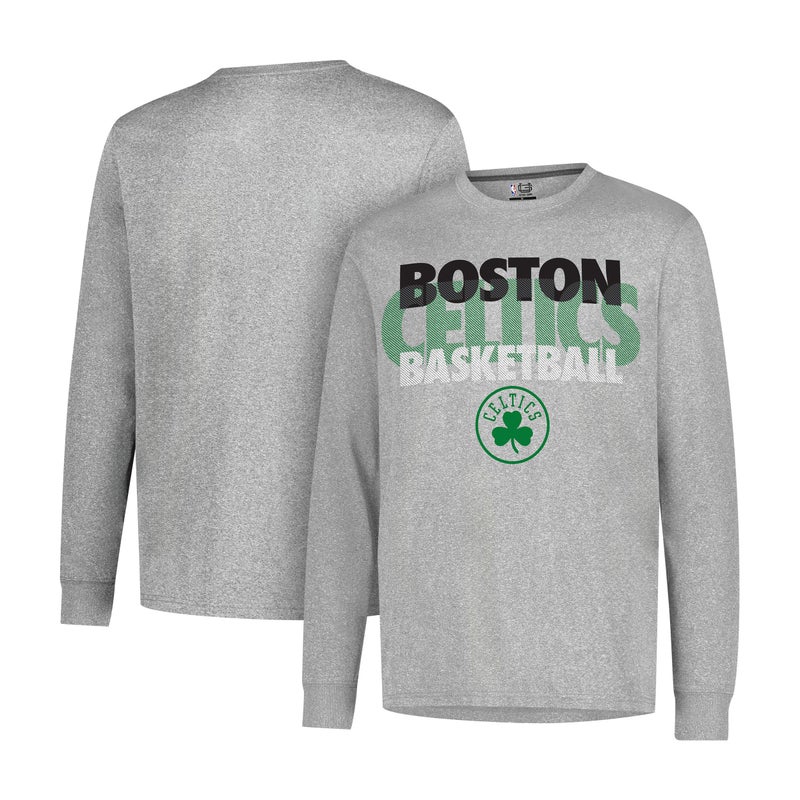 Ultra Game NBA Official Mens Super Soft Supreme Long Sleeve TShirt Unisex Boston Celtics Heather Gray Medium - Image 2