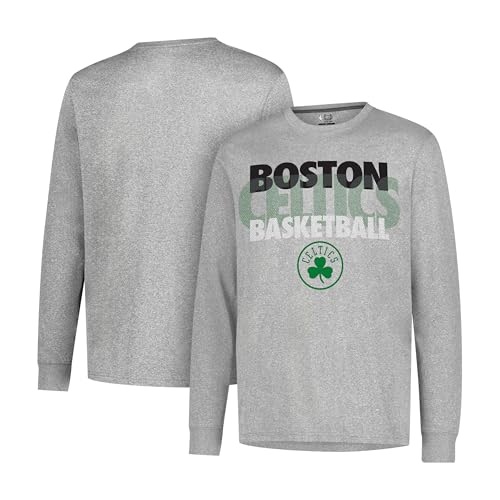 Ultra Game NBA Official Mens Super Soft Supreme Long Sleeve TShirt Unisex Boston Celtics Heather Gray Medium - Image 1