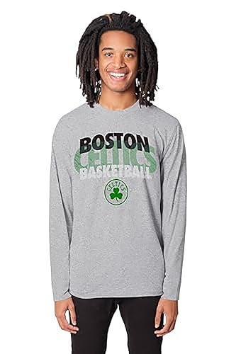 Ultra Game NBA Official Mens Super Soft Supreme Long Sleeve TShirt Unisex Boston Celtics Heather Gray Medium - Image 3