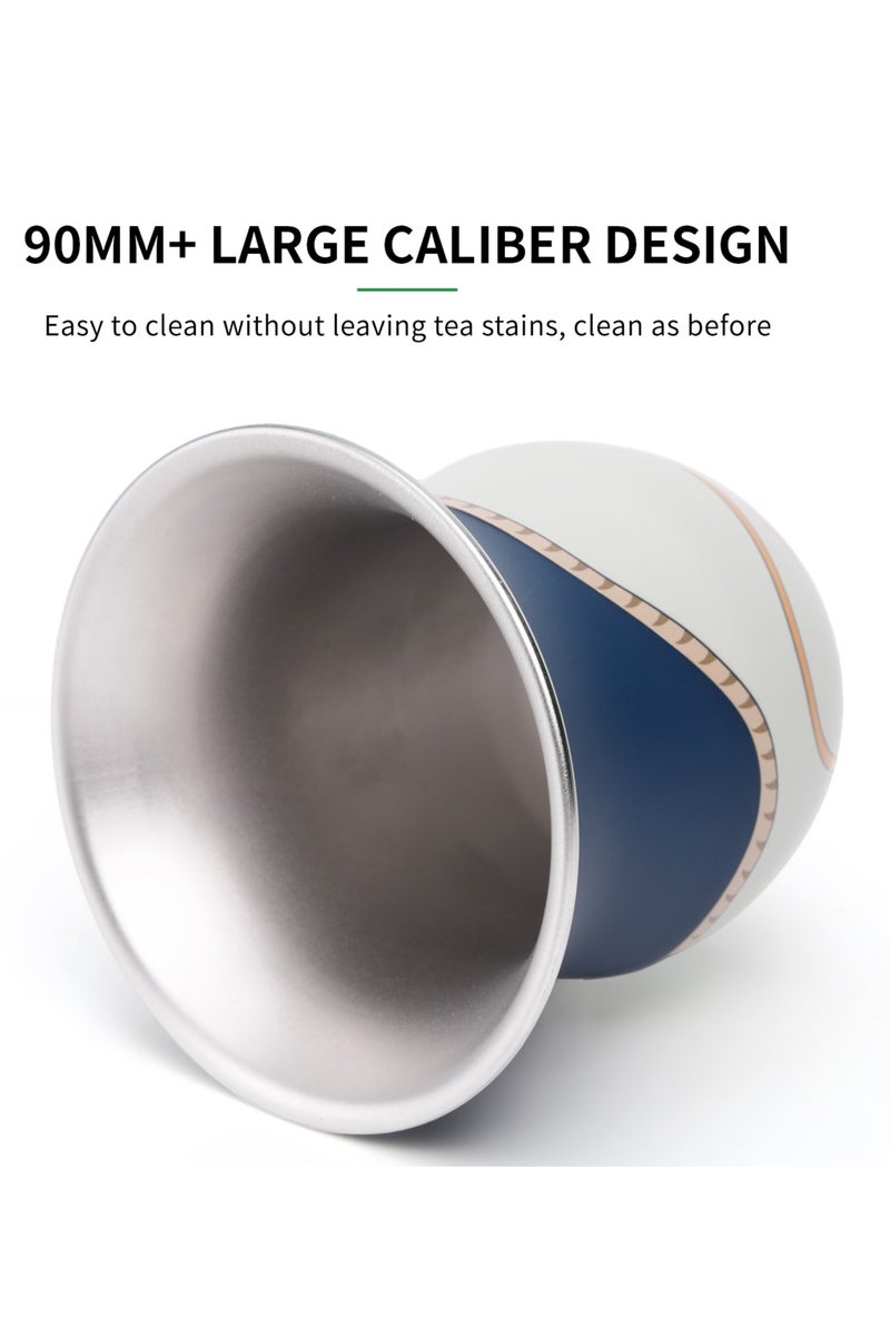 كوبرو بمجموعة كوب ماتيه على طريقة السرج مع مصاصة بومبيلا وفرشاة تنظيف – قرعة فم واسع بسعة 200 مل لشاي ماتيه والمزيد (أزرق غير لامع) - Image 2