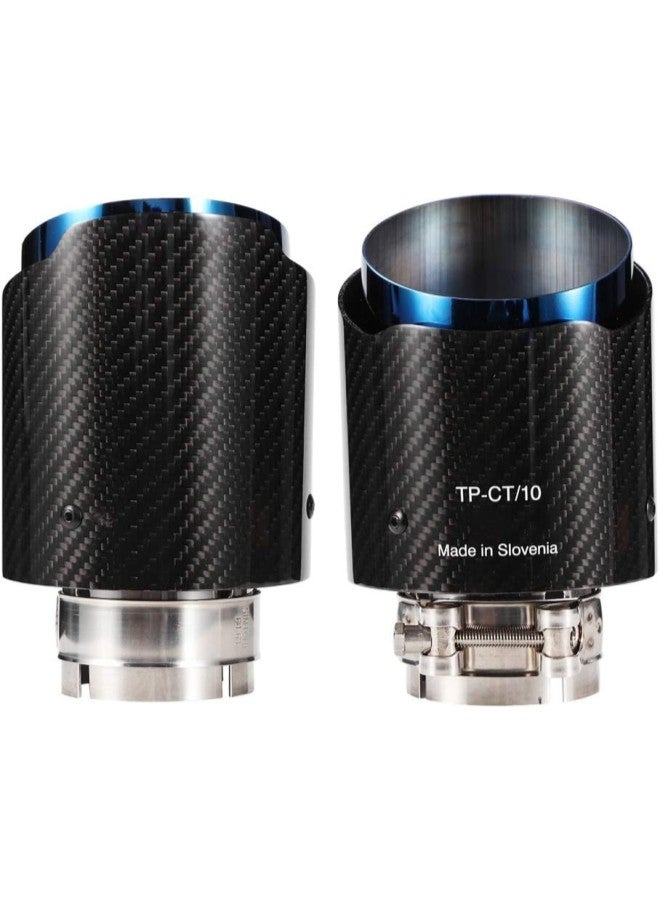 klarako 63101mm Universal Stainless Steel Exhaust Tip, Carbon Fiber Glossy Car Straight Exhaust Pipe Rear Tip Tail Throat