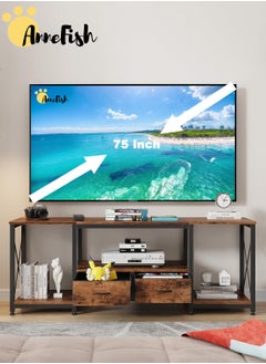 AnneFish 160*40*52cm TV Stand Table For TV Up To 75 Inch Storage Shelves Drawers Modern Entertainment Center and Industrial Media TV Console Table for Home Living Room  - Image 1