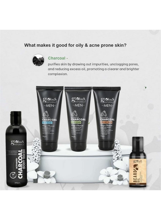 Globus Naturals Charcoal Men Rakhi Gift Box Set of 5 - An Assorted Gift for your Brother - Beard Oil, Face Wash, Face Scrub, Peel Off Mask & Body Wash - pzsku/Z1209D3BFF992EC03B5F3Z/45/_/1738306343/b6c1c8f4-0c05-4063-8f04-e8332a0abbaf