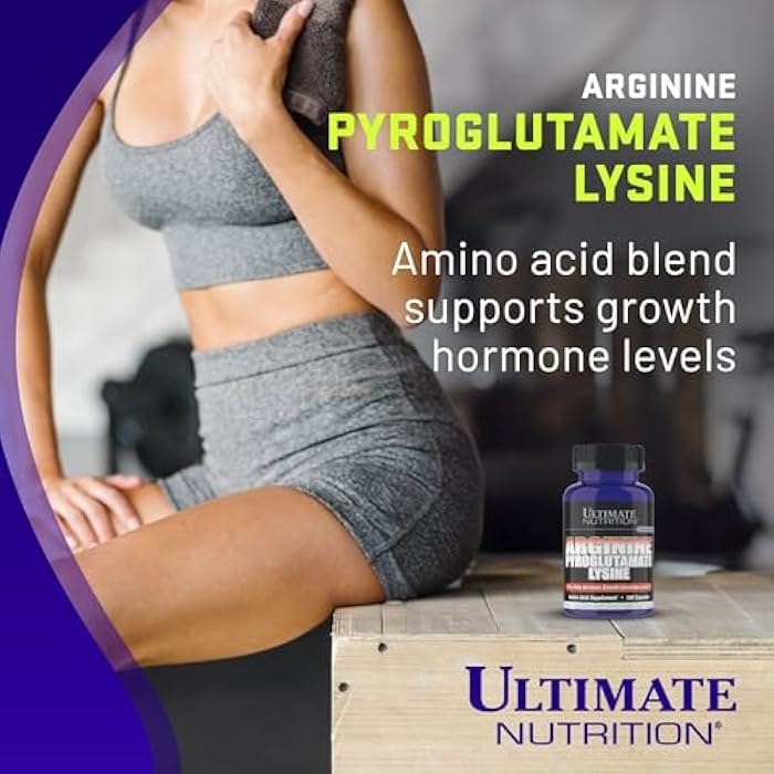 ULTIMATE NUTRITION مكملات إل-أرجينين من أولتيميت نيوترشن للرجال والنساء - مركب أحماض أمينية متراصة مع أرجينين، بايروجلوتامات وليسين - دعم إنتاج هرمون النمو وأكسيد النيتريك وتدفق الدم الأمثل - 100 كبسولة - Image 2