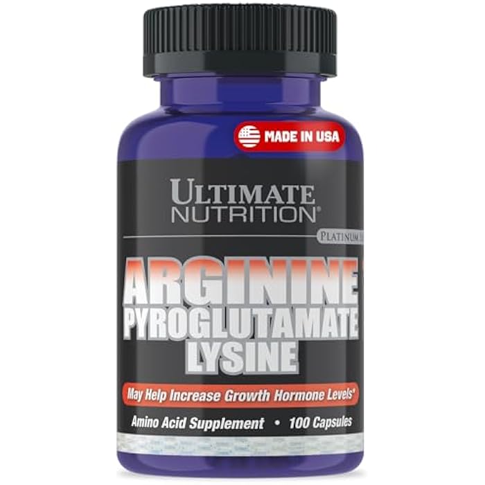 ULTIMATE NUTRITION مكملات إل-أرجينين من أولتيميت نيوترشن للرجال والنساء - مركب أحماض أمينية متراصة مع أرجينين، بايروجلوتامات وليسين - دعم إنتاج هرمون النمو وأكسيد النيتريك وتدفق الدم الأمثل - 100 كبسولة - Image 1