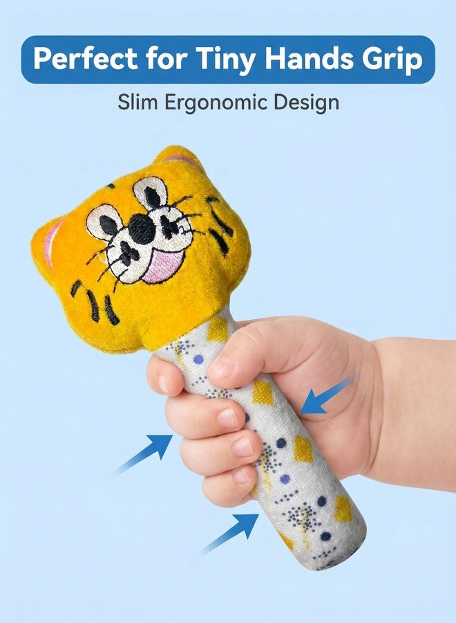 NVS KIDS Soft Baby Rattle Toy for Newborn 0-6 Months | Plush Cat Sound Toy | Safe Soft Toys for Babies | Infant Sensory Toy | New Born Baby Toys Gift - Image 5