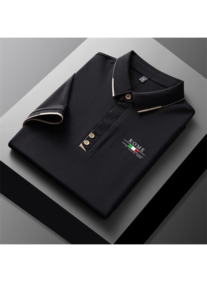 High-end men’s new collection, premium casual/business/team wear, leisure-style letter print polo shirt.
