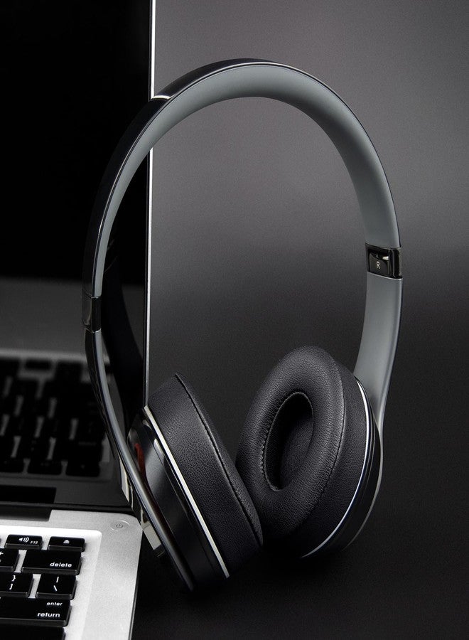 SoloWIT Ear Pads Cushions Replacement, Earpads for Beats Solo 2 & Solo 3, Solo2 Solo3 Wireless On-Ear Headphones with Soft Protein Leather, Stronger Adhesive, Noise Isolation Memory Foam-Black - Image 4